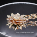 2022new arrival fashion gold plating large flower necklace